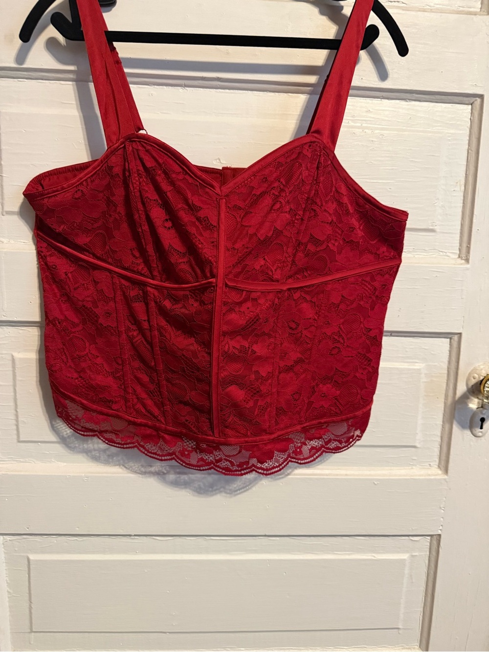 Torrid Rio Red Lace Bustier Crop Top Corset NWT size 14